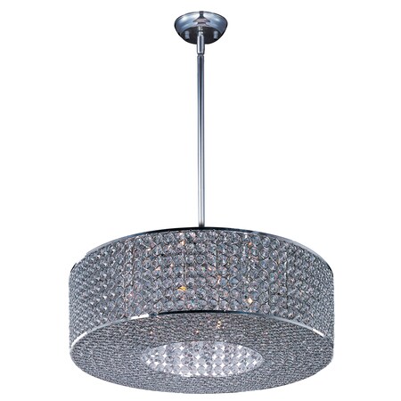 Maxim Lighting Glimmer 10-Light 21.75" Wide Plated Silver Pendant Light 39896BCPS
